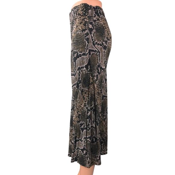 Zara TRF Collection Beige Black Snake Skin High Waisted Slip Maxi Skirt Size S - Picture 2 of 6